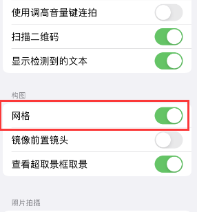 察雅苹果手机维修网点分享iPhone如何开启九宫格构图功能 