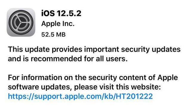 察雅苹果手机维修分享iOS12.5.2发布，建议所有老苹果用户安装 
